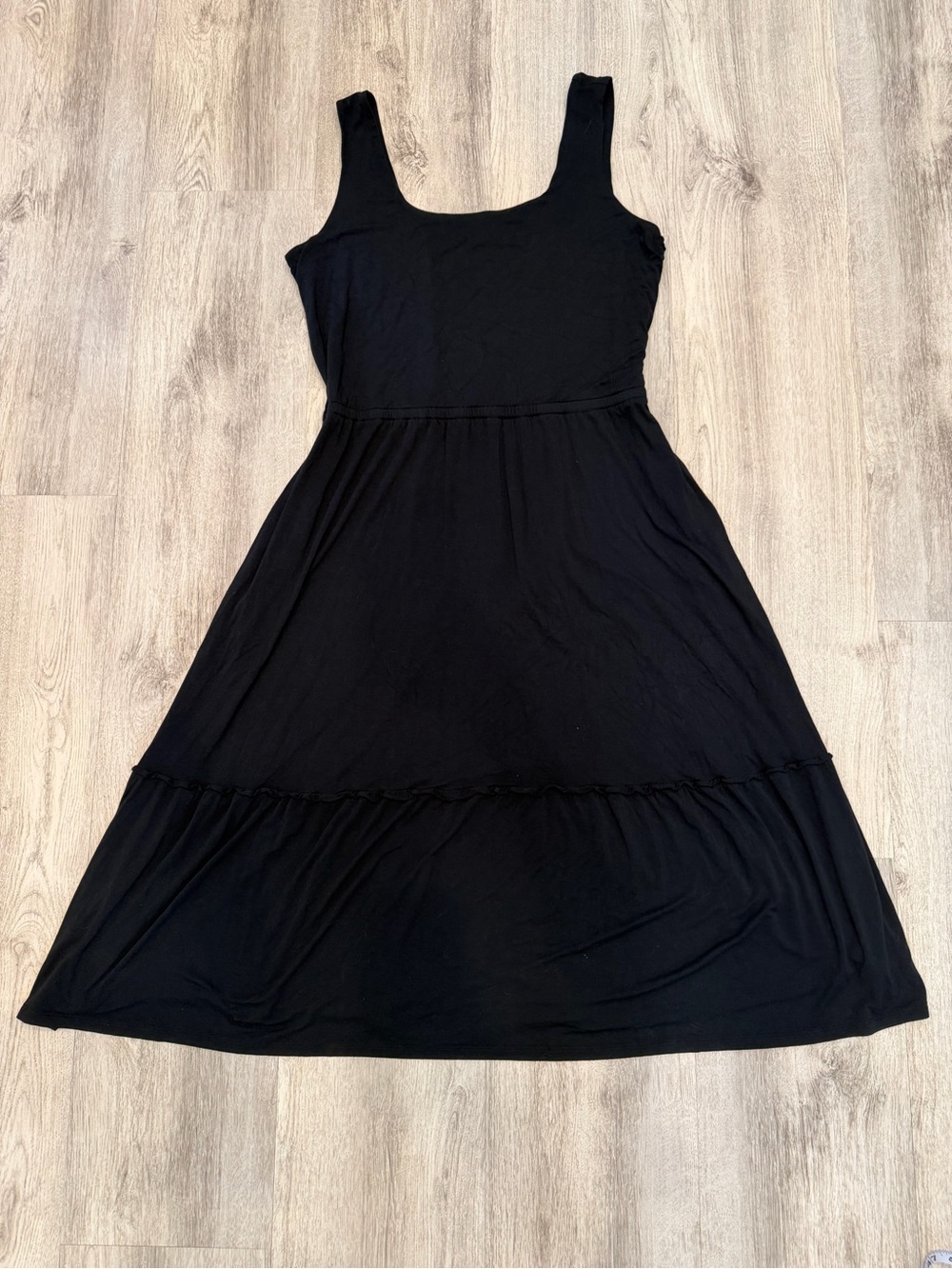 Jason Wu Black Tiered Maxi Dress Large Pockets 95% Rayon